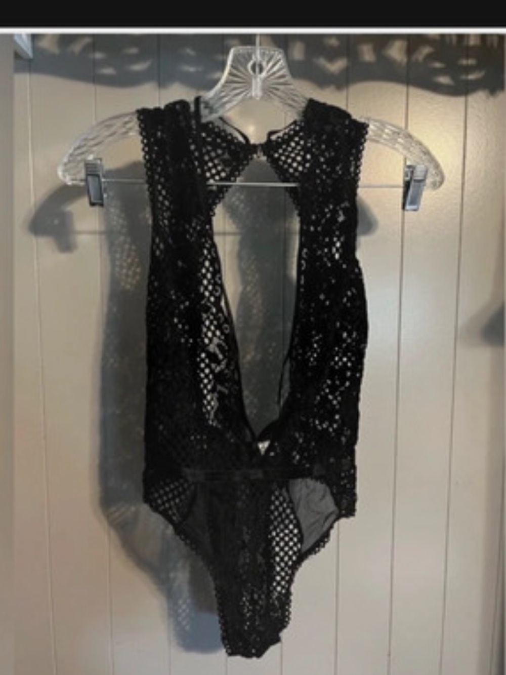 Fishnet Bodysuit Teddy Lingerie Sexy Black Mesh Lace Gothic